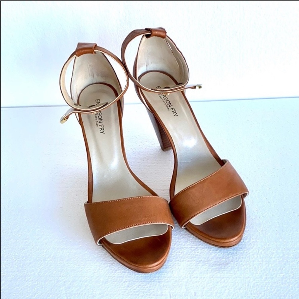 Emerson Fry Ankle Strap Leather Heeled Sandal 9.5